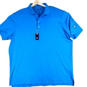Johnnie-O Polo Shirt Mens XL Blue Performance Birdie Golf Stretch Fabric UPF 50